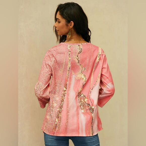 New With Tags Just Fashion Now Size Large Women's Abstract Print Polyester Top - Picture 4 of 17